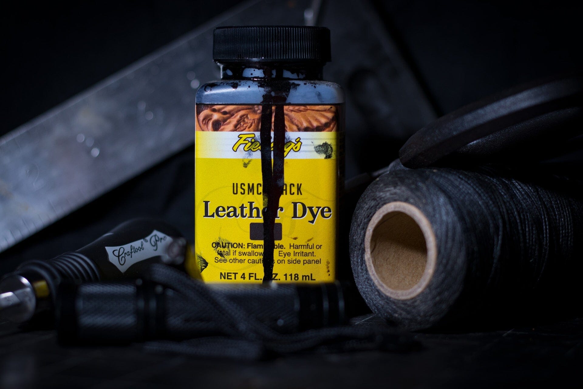 Fiebing's Leather Dye - Smooth Leather Dye USMC Black