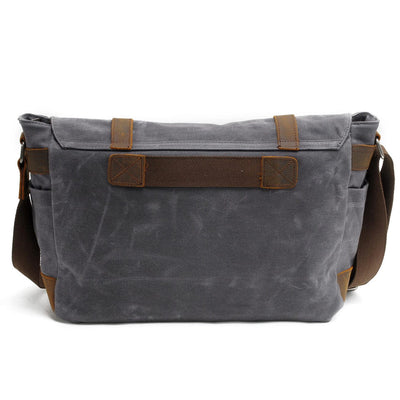 grey mens laptop messenger bag back