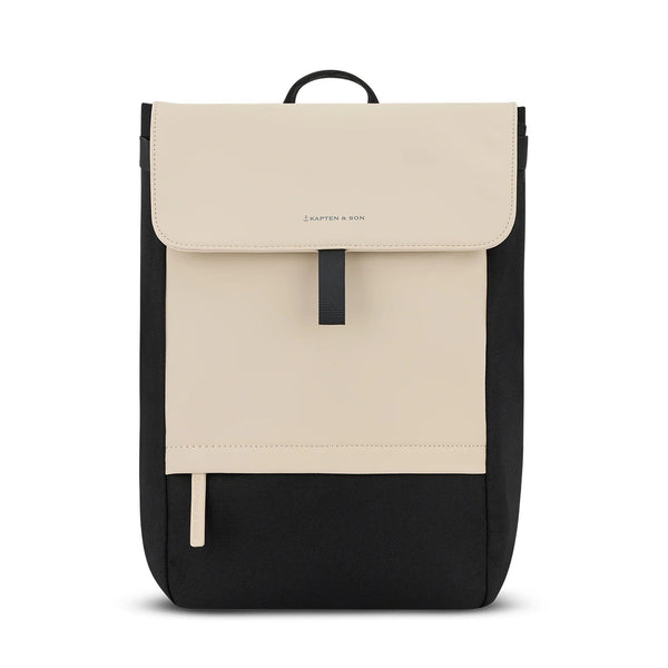 Kapten & Son Fyn Backpack in cream black — two-tone flap backpack