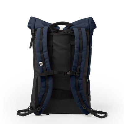 navy blue eco friendly backpack mero mero back view