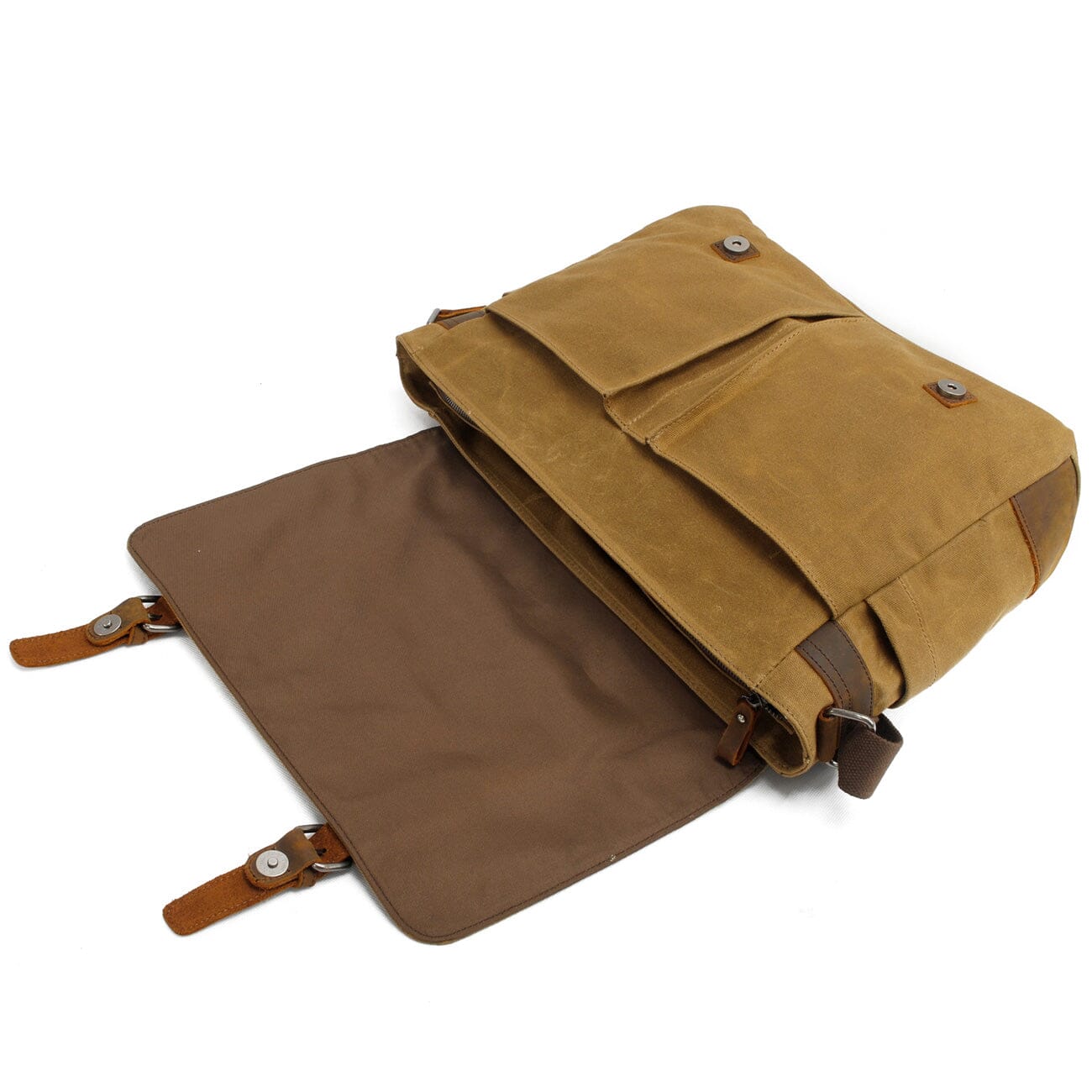 vintage laptop side bag canvas leather