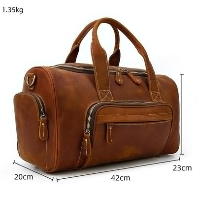 dimensions men's leather holdall
