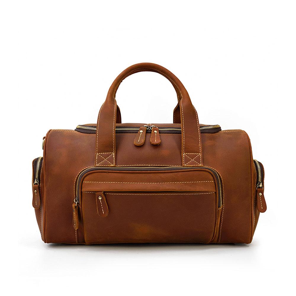 coffee men's leather holdall