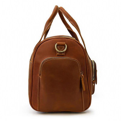 spacious men's leather holdall