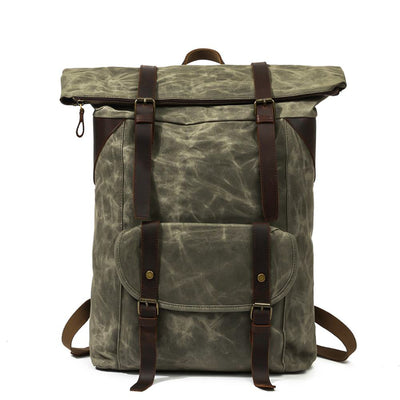 army green vintage canvas rucksack