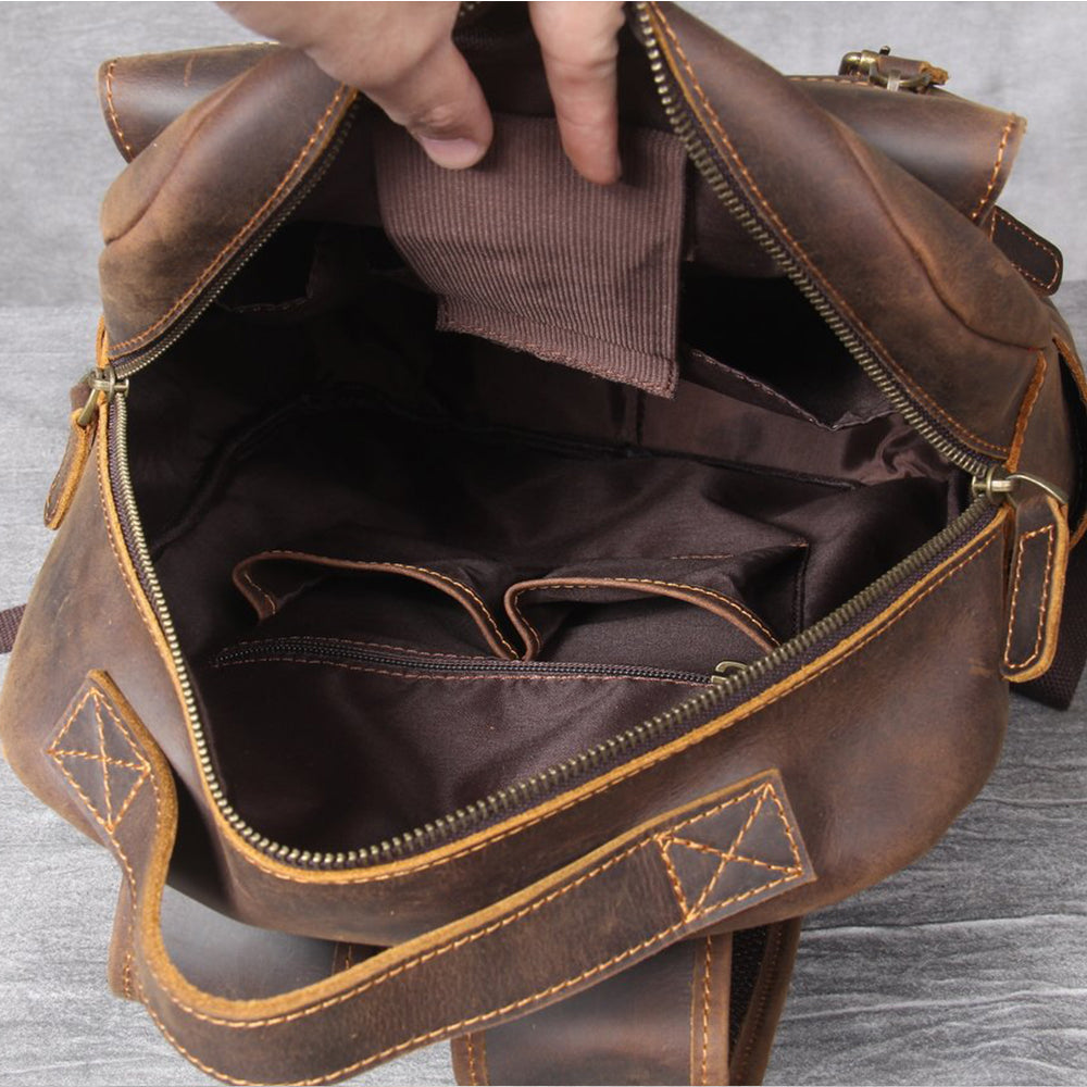 leather backpack small