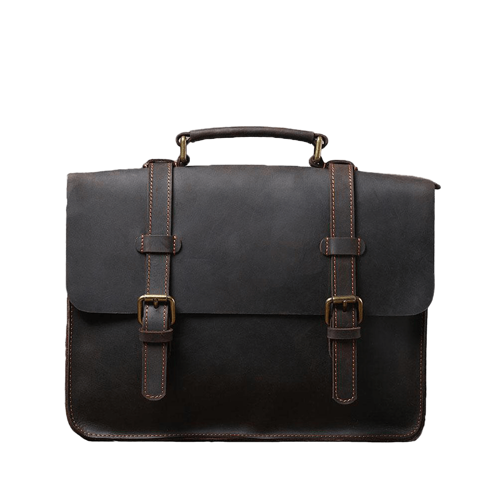 sac bandoulière en cuir, marron, cuir pleine fleur, Zaina