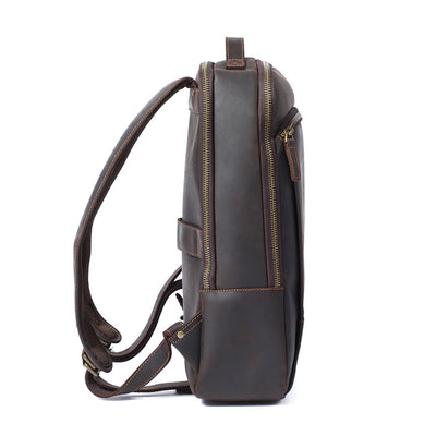 leather laptop backpack womens
