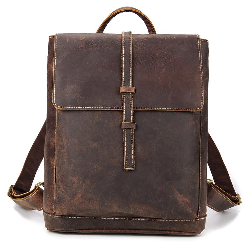 sac à dos cuir ordinateur, marron, cuir vintage, Olav