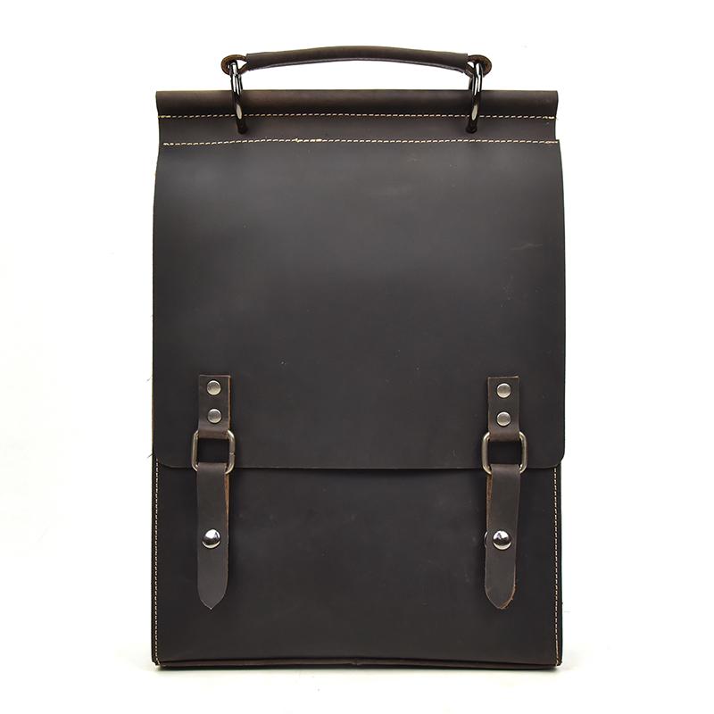sac à dos en cuir convertible, brun, cuir pleine fleur, Tya