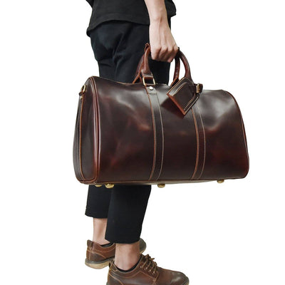 mens leather holdall