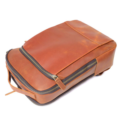 mens leather laptop backpack