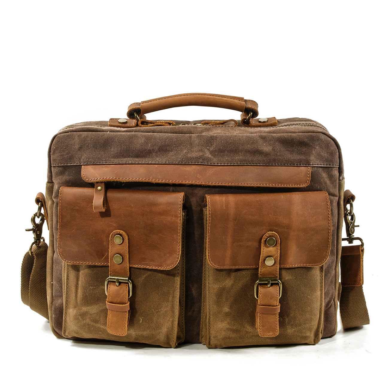  Full Grain Leather Crossbody Messenger Bag for Men Small Retro  Satchel Flap Shoulder Bag Fits 10 Tablet, Brown