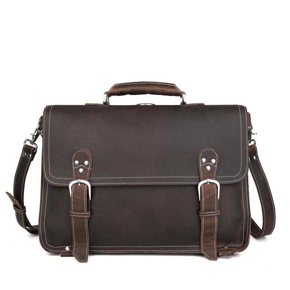 sacoche cuir ordinateur, marron, cuir pleine fleur vintage, Atakama