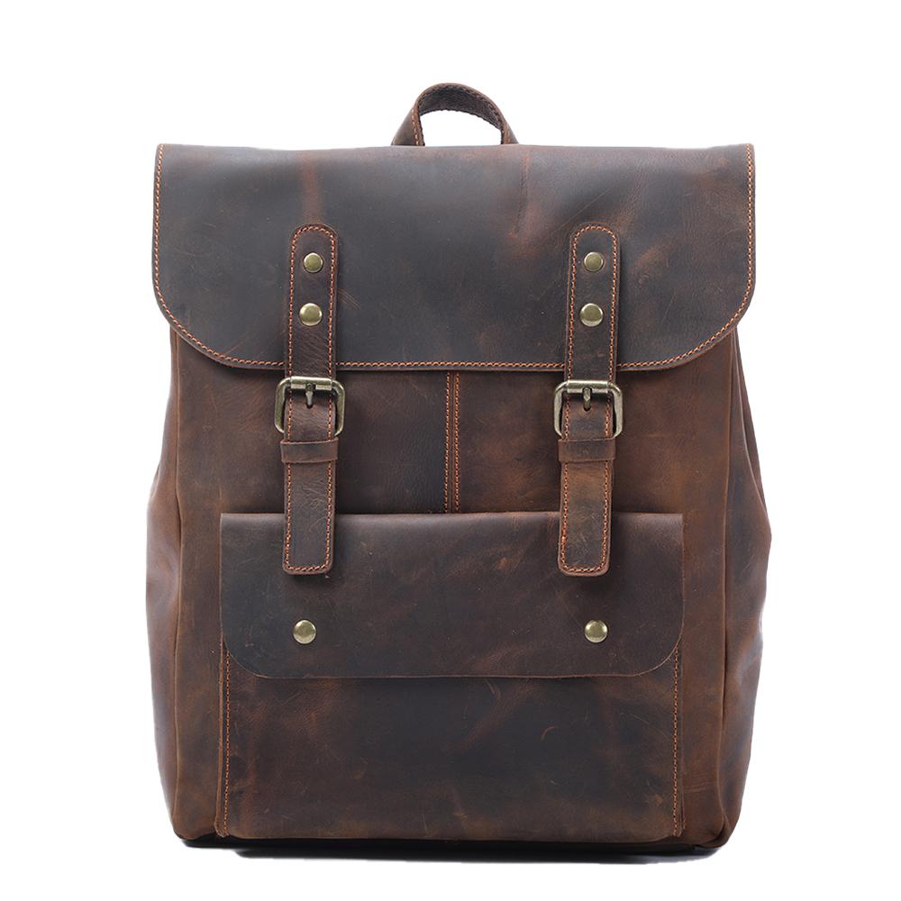 Sac à dos vintage cuir pour femme, marron, cuir véritable de vache, Alba