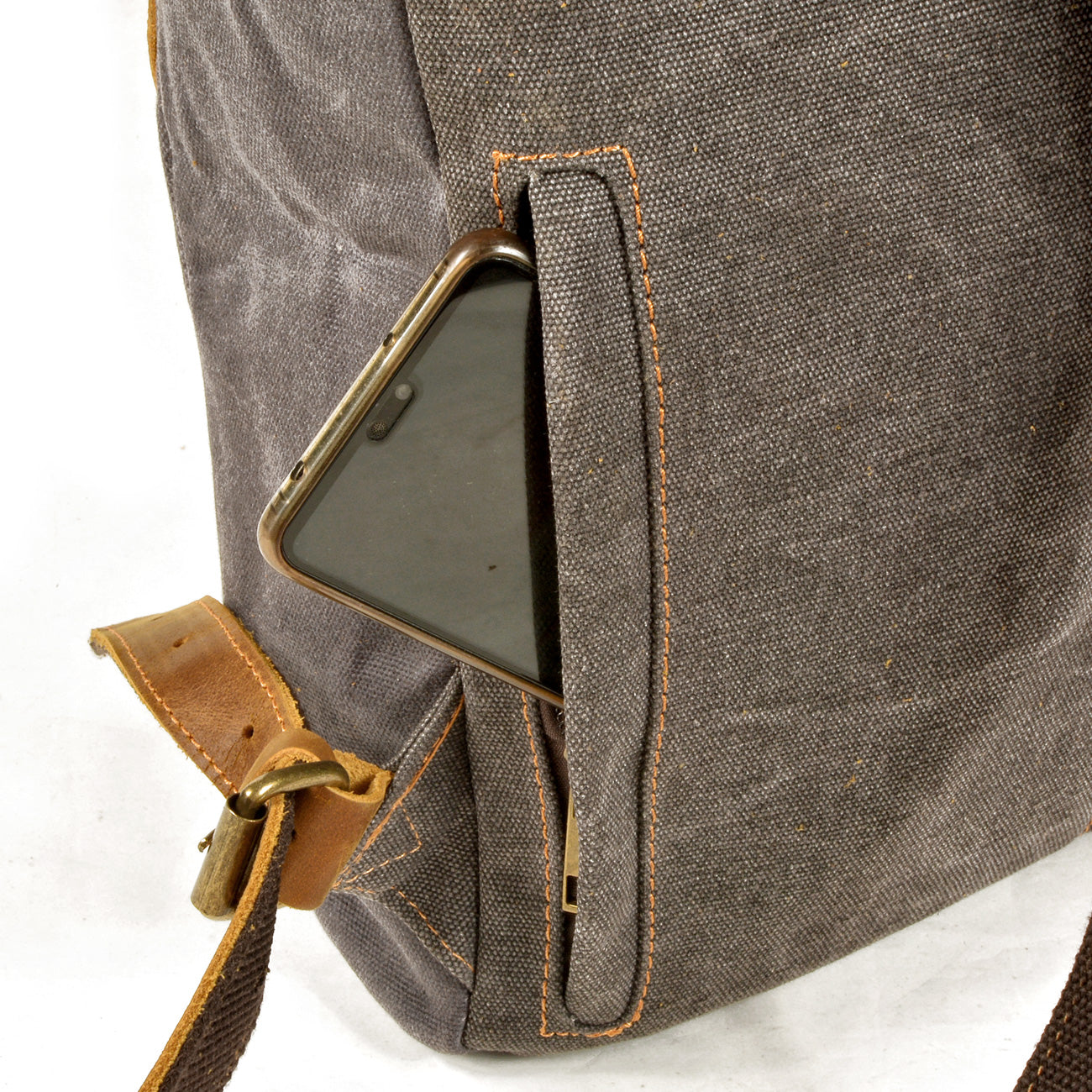 waxed canvas laptop backpack