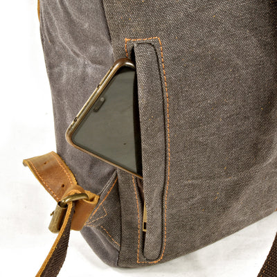 waxed canvas laptop backpack