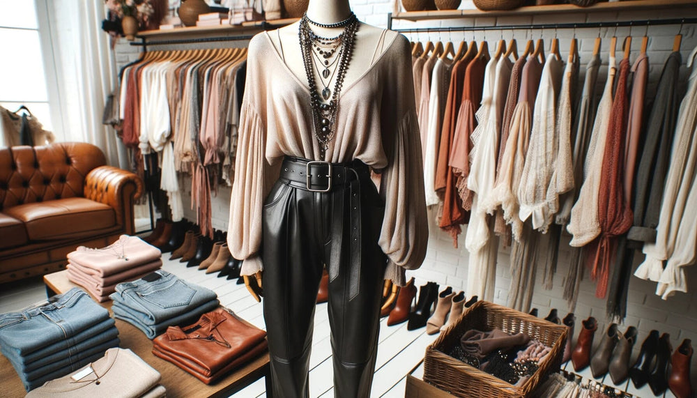 Pair a white blouse over a faux leather leggings for a classic