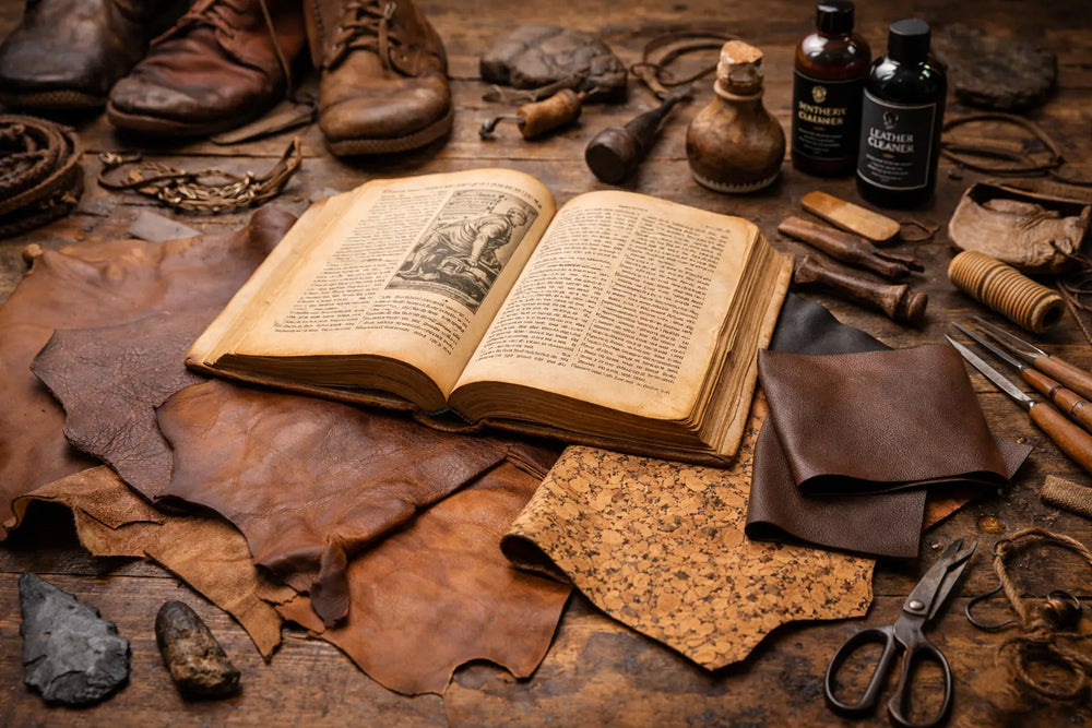 the history or leather material