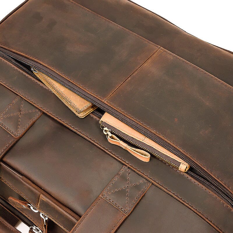 Vintage leather travel messenger bag