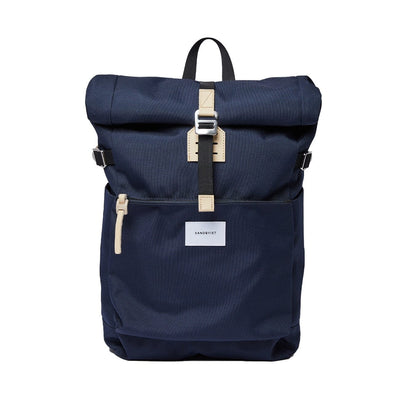 Sandqvist Ilon backpack in navy blue, front view