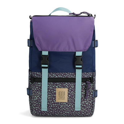 Topo designs rover pack classic, loganberry and crackle, front view