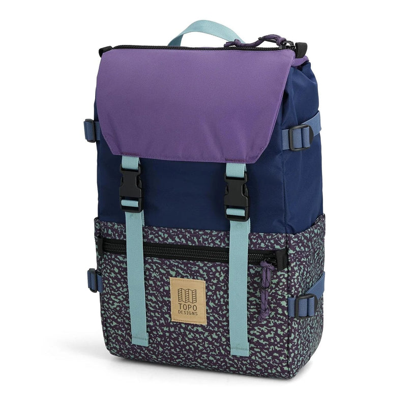 Topo designs rover pack classic, loganberry and crackle, side view