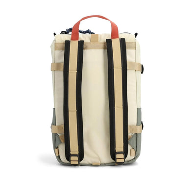 Topo designs rover pack mini, bone white and bettle, back view