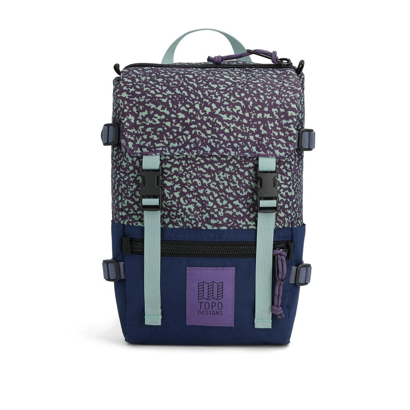 Topo designs rover pack mini, loganberry and crackle, front view