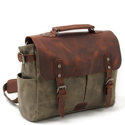 army green canvas over the shoulder bag