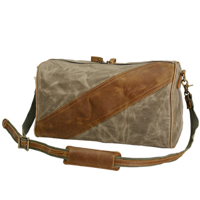 army green waxed canvas leather sling bag side