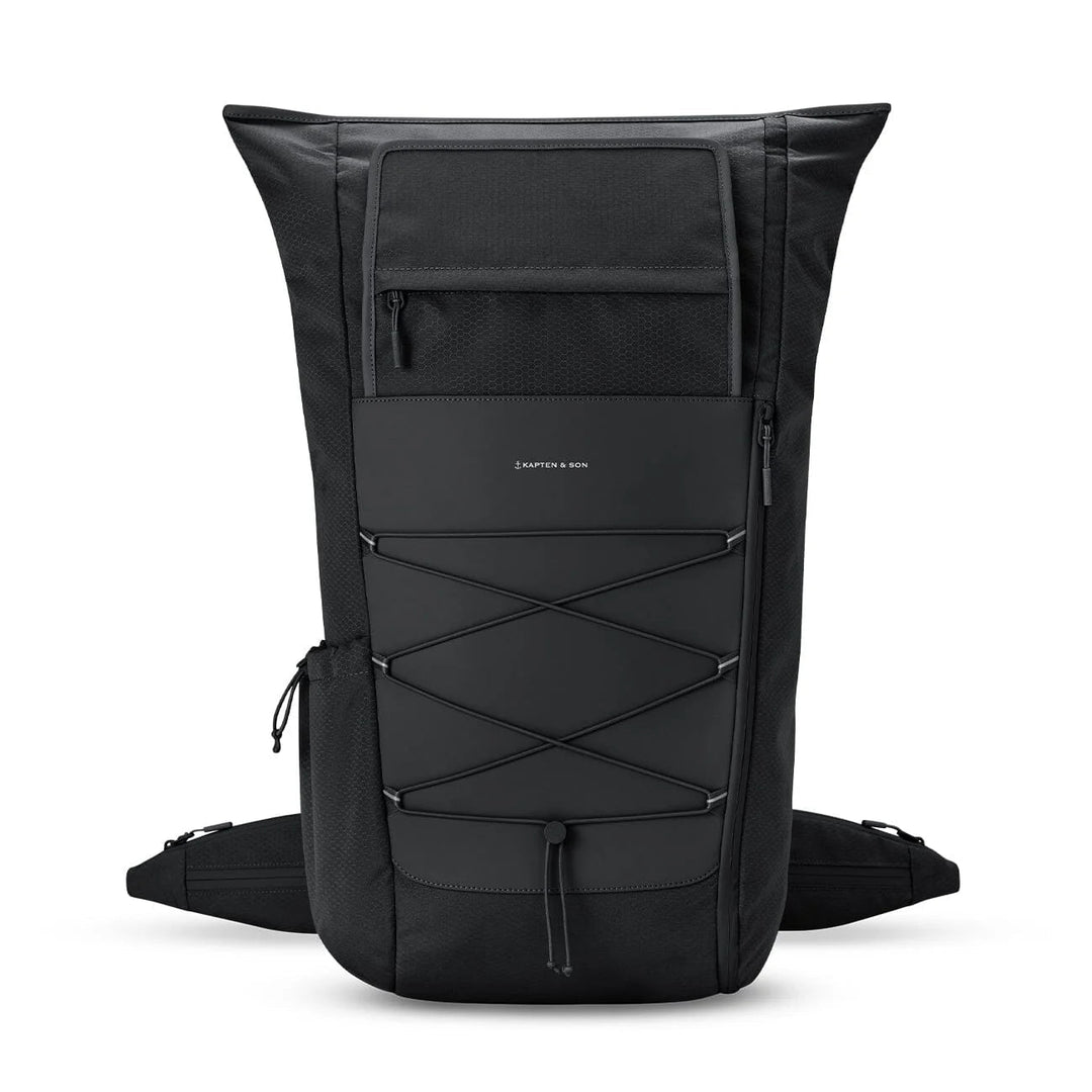 Rolltop unrolled showing the expanded 35L capacity with magnetic closure