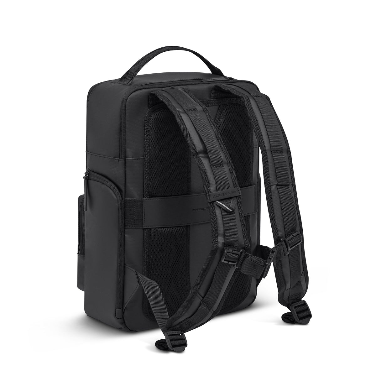 Back of the Bergen Ultra backpack with padded mesh back panel and adjustable shoulder straps