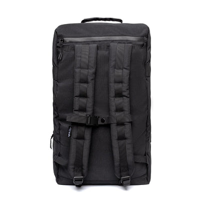 black ethical travel convertible backpack back view