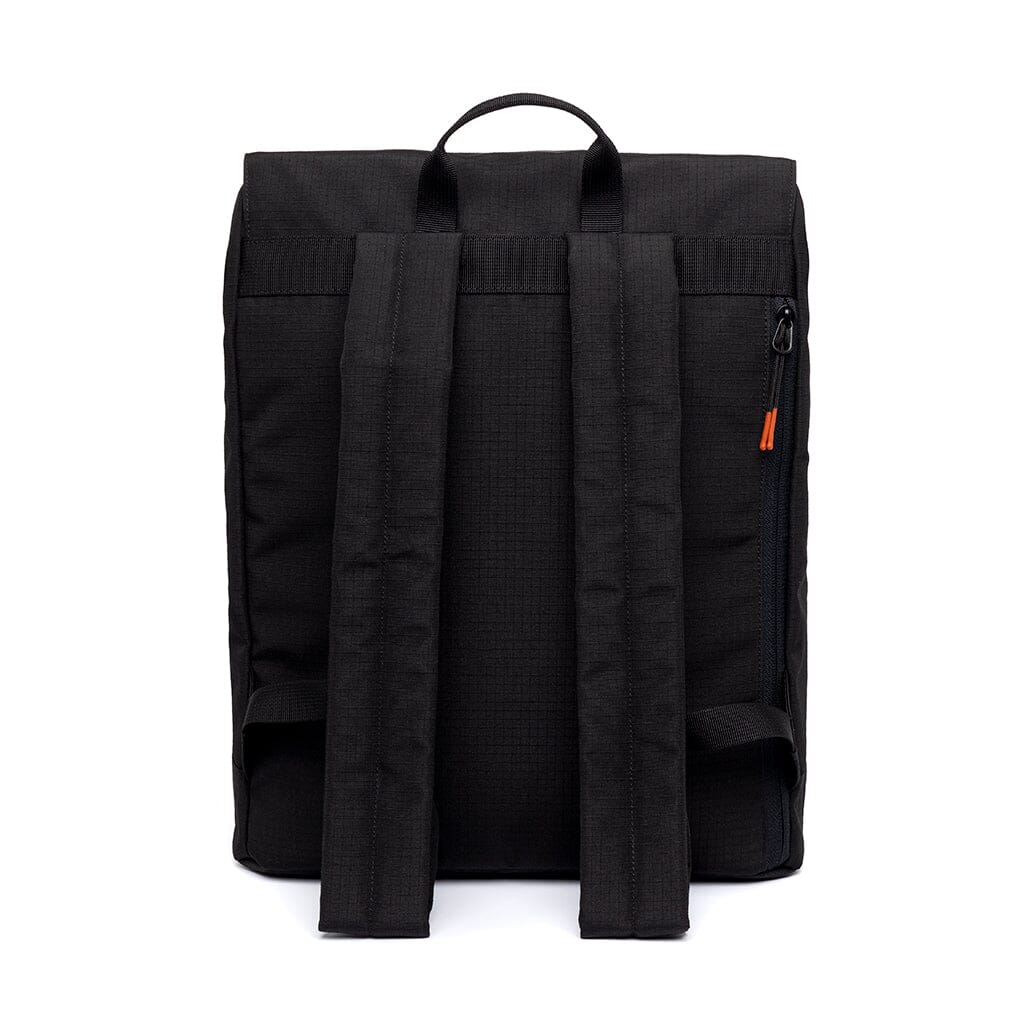 back view of the black sustainable laptop backpack from Lefrik brand