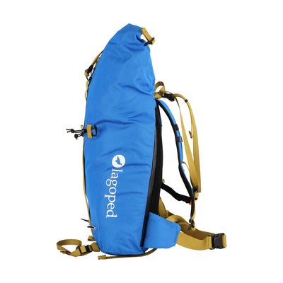 blue eco friendly mountaineering backpack