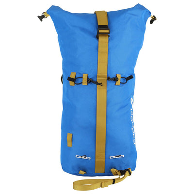 blue sustainable mountaineering backpack