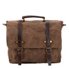 Borsa a tracolla in tela e pelle | ORLANDO - Marrone