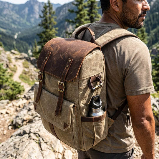 Vintage Camera Backpack - Khaki - 15