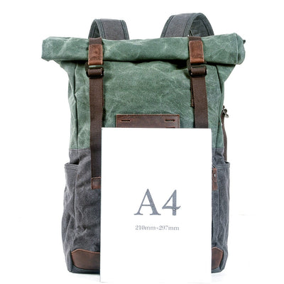 canvas and leather rucksack