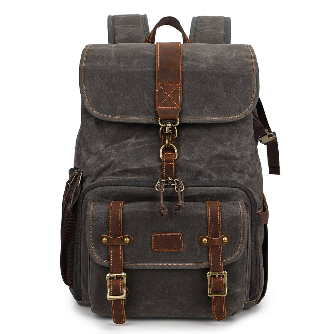 Canvas Camera Backpack - Light Grey - 15
