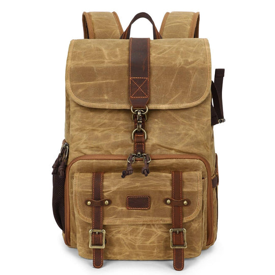 Canvas Camera Backpack - Khaki - 15