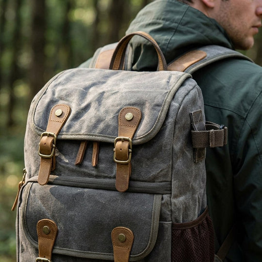 Canvas Camera Backpack – Vintage DSLR & Lens Bag