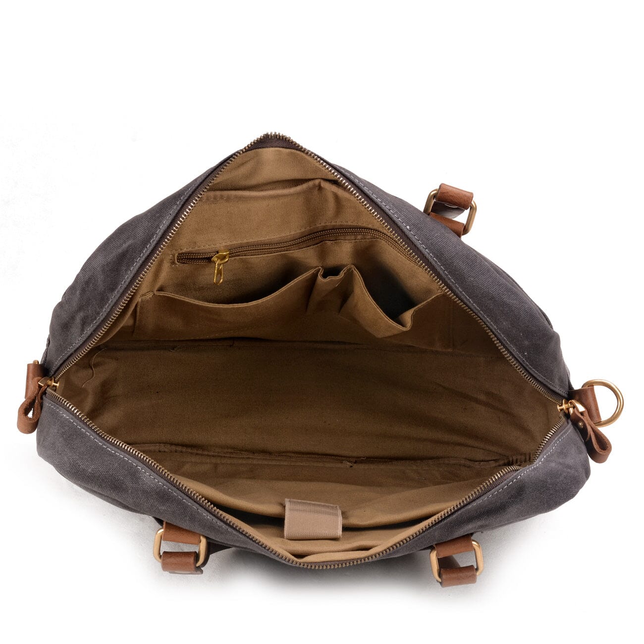 canvas laptop messenger bag interior spacious compartment laptop sleeve