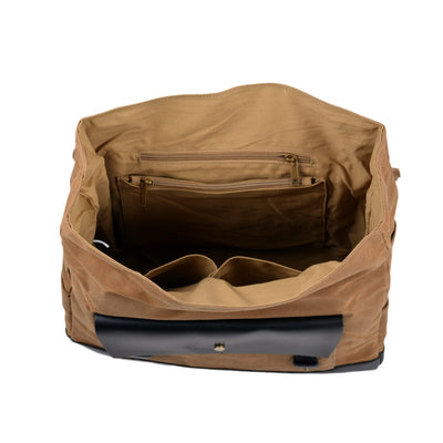 canvas motorcycle saddlebag interior compartments pocket