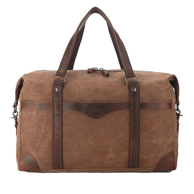 coffee mens canvas duffle bag front