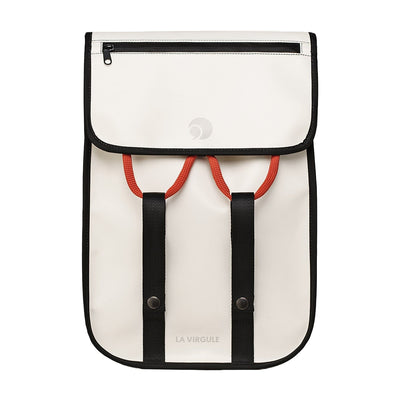 cream white waterproof laptop backpack