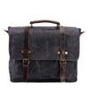 Canvas and Leather Messenger Bag | ORLANDO - Dark Grey
