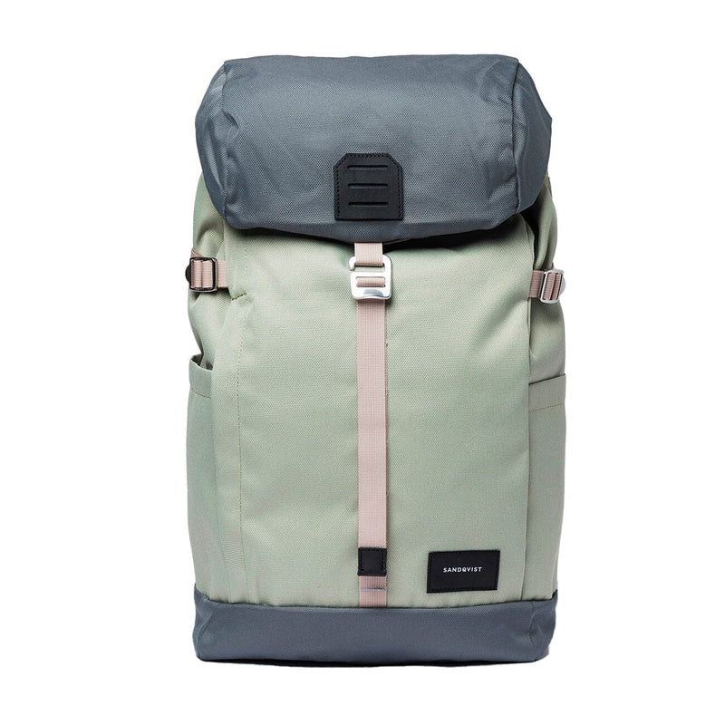 Sandqvist Jack backpack in dew green, front view on white background