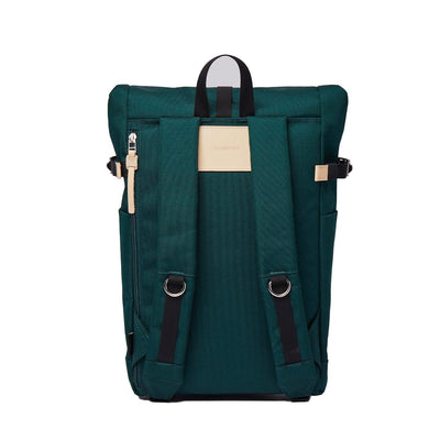 eco friendly urban roll top backpack ilon sandqvist green color back view